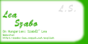 lea szabo business card